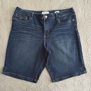 Nine West Dark Blue Mid Rise Bermuda Shorts